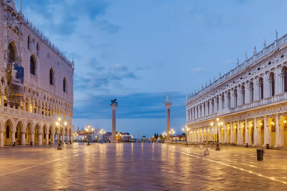 The Piazzetta San Marco in Venice at dawn